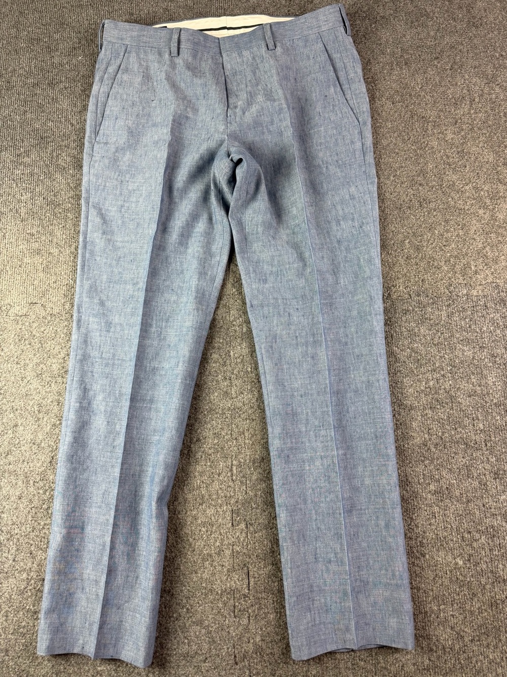 J Crew Ludlow Slim Mens Linen Blend Flat Front Pants Size 32x30 Light Blue NWT
